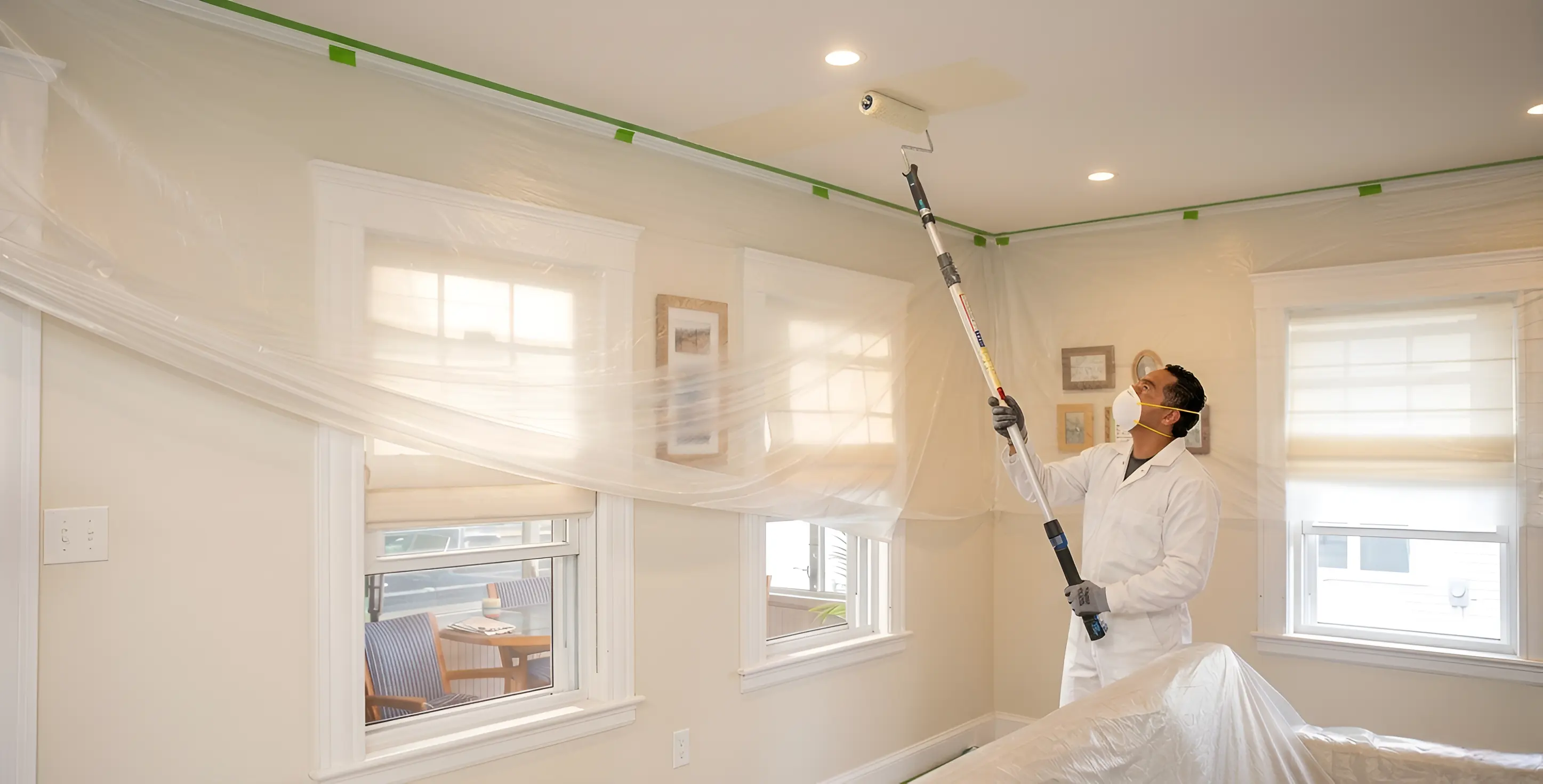 Ceiling painting Havelock North before and after