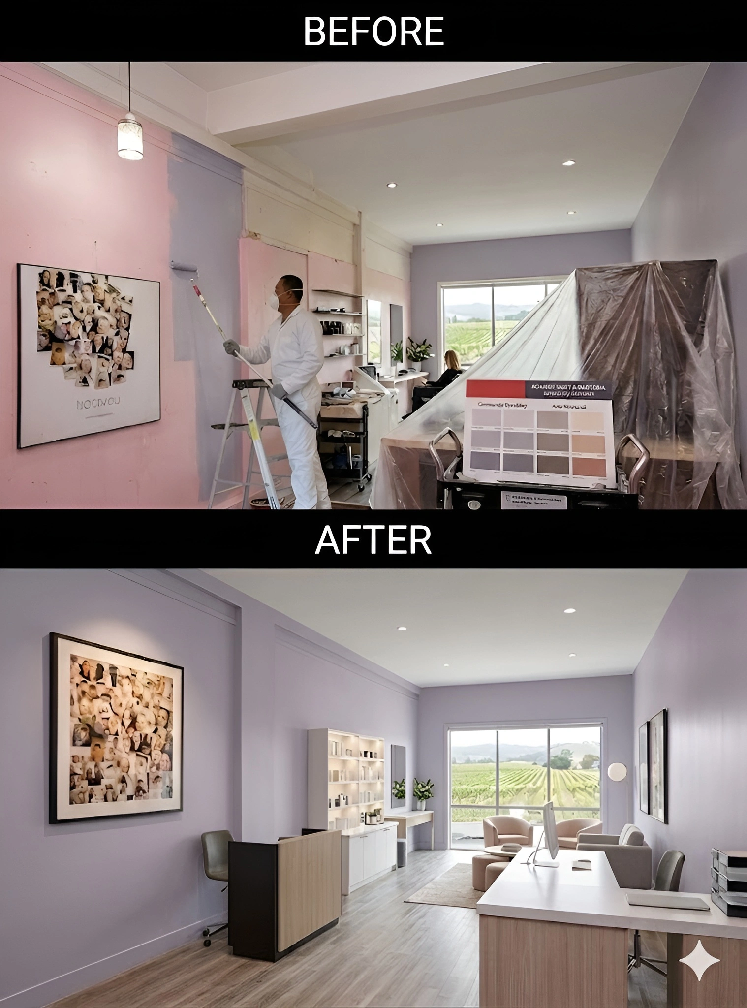 Commercial painting before and after Hawkes Bay
